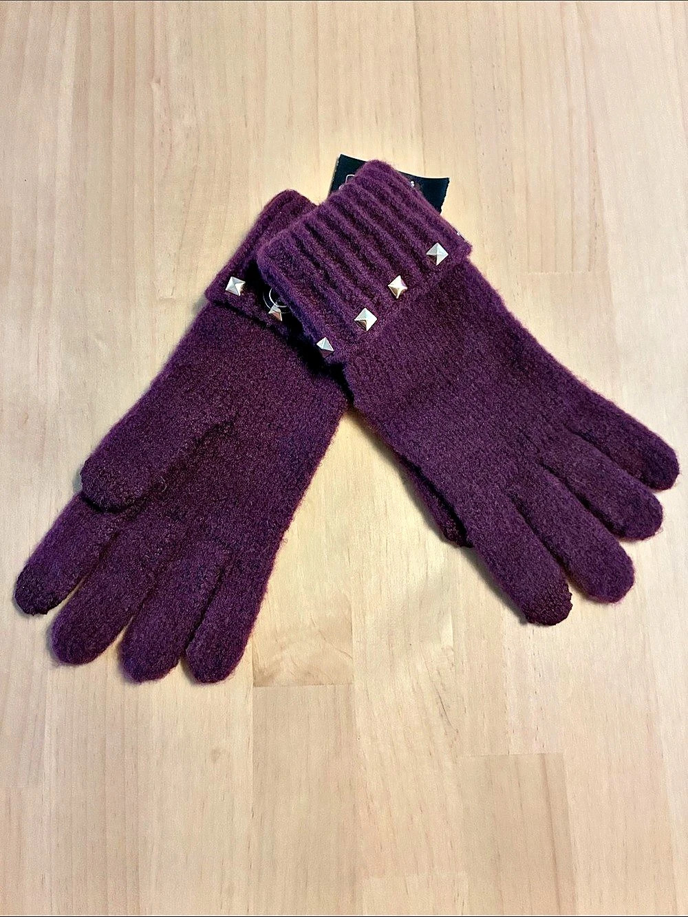 I.N.C. Purple Gold Studded Gloves NWT